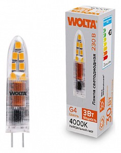 Лампа светодиодная [LED] Wolta G4 3W 4000K