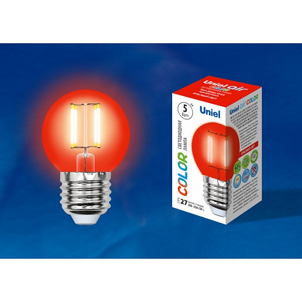 

Лампа светодиодная Air Color E27 200-250В 5Вт красный LED-G45-5W/RED/E27 GLA02RD картон, Air Color E27 200-250В 5Вт красный LED-G45-5W/RED/E27 GLA02RD картон