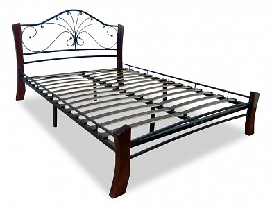 Полутораспальная кровать Фортуна 4  черный, шоколад  