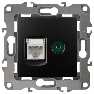 ТВ-розетка и розетка Ethernet RJ-45 без рамки Эра 12 12-3110-05 ТВ-розетка и розетка Ethernet RJ-45 без рамки Эра 12 12-3110-05