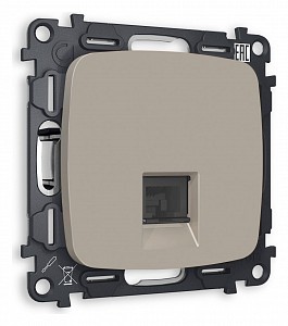 Розетка Ethernet RJ-45 и со шторками, без рамки Quant MO372010