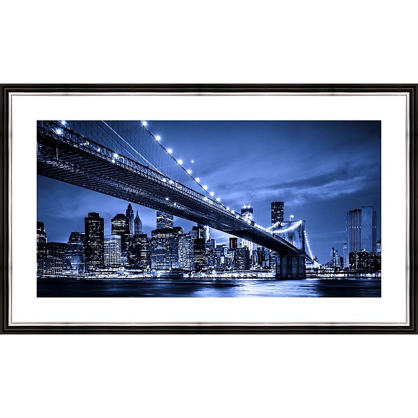 фото Картина (50х30 см) Бруклинский мост ночью BE-103-285 Ekoramka