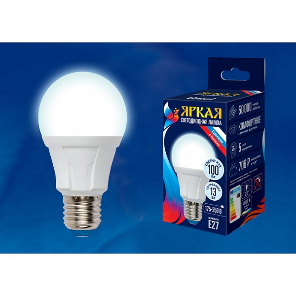

Лампа светодиодная Яркая E27 175-250В 13Вт 4000K LED-A60 13W/4000K/E27/FR PLP01WH картон, Яркая E27 175-250В 13Вт 4000K LED-A60 13W/4000K/E27/FR PLP01WH картон