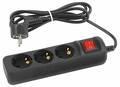 Удлинитель с выключателем  UX-3es-1,5m-B