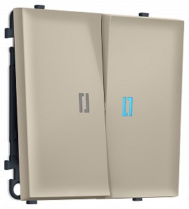 Выключатель двухклавишный с подсветкой без рамки MS MS344020