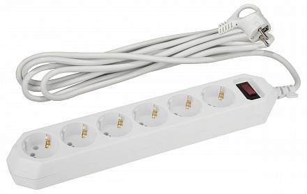 Удлинитель с выключателем  USF-6es-3m-W-BOX