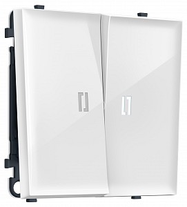 Выключатель двухклавишный с подсветкой без рамки MS MS104015