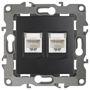 Розетка двойная Ethernet RJ-45 без рамки Эра 12 12-3108-05 Розетка двойная Ethernet RJ-45 без рамки Эра 12 12-3108-05