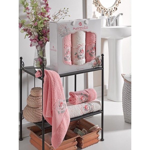 

Набор полотенец для ванной Rose, Белый;персиковый, Rose