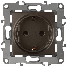 Розетка с заземлением и со шторкой, без рамки Эра 12 12-2102-13
