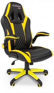 Геймерское кресло Chairman Game 15, желтый, черный, экокожа