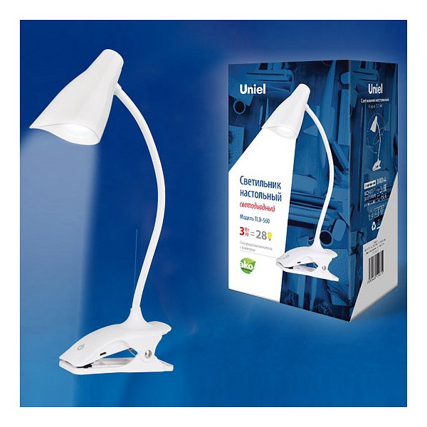 фото Настольная лампа офисная TLD-560 TLD-560 White/LED/280Lm/5000K/Dimmer Uniel