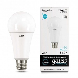 Лампа светодиодная [LED] Gauss E27 25W 4100K