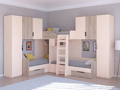 Кровать для детской комнаты Трио 3 RVM_TRIO-3-1-22