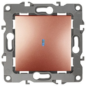 Выключатель одноклавишный с подсветкой без рамки Эра 12 12-1102-14