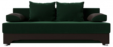 Прямой диван Ник-2 еврокнижка, велюр, экокожа