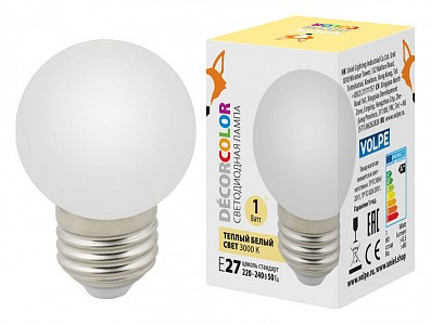 Лампа светодиодная [LED] Volpe E27 1W 3000K