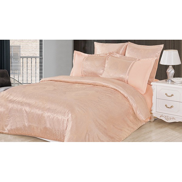 

Комплект двуспальный Satin jacquard, Пудровый, Satin jacquard