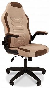 Игровое кресло Game 50, коричневый, светлый бежевый, велюр