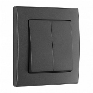 Выключатель двухклавишный SET06-1 SET06-1-30-2 black
