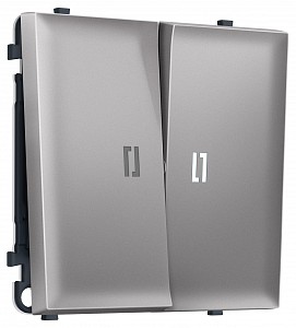 Выключатель самовозвратный двухклавишный с подсветкой, без рамки MS MS504055