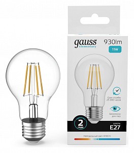 Лампа светодиодная [LED] Gauss E27 11W 4100K