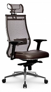 Кресло SL-3.051 MPES, темно-коричневый, сетка, экокожа