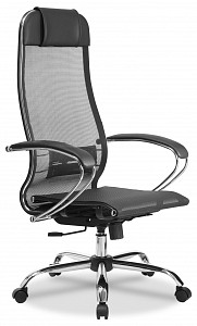 Кресло офисное МЕТТА-4(MPRU), черный, сетка, экокожа