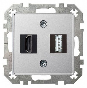 Розетка HDMI и розетка USB без рамки EPSILON 28-1856