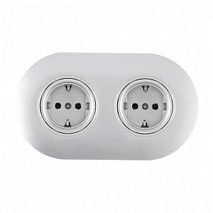Розетка с заземлением и со шторкой SET08-2 SET08-2-40-1x2 silver