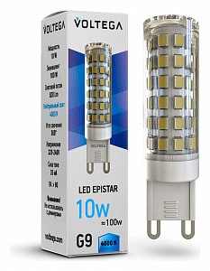 Лампа светодиодная [LED] Voltega G9 10W 4000K