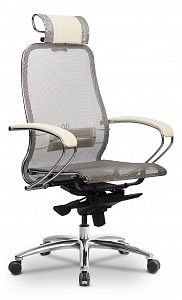 Компьютерное кресло S-2.04, бежевый, кожа искусственная NewLeather, ткань сетчатая, армированная арамидным волокном
