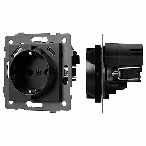 Розетка с заземлением и 2хUSB type A и C, без рамки SCT 49830