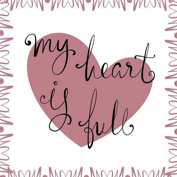 

Картина (30х30 см) My heart is full HE-101-473, Белый;розовый, (30х30 см) My heart is full HE-101-473