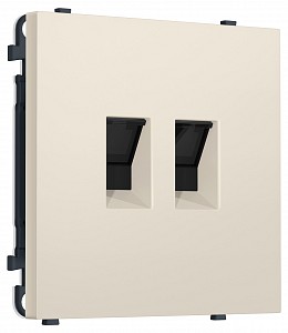 Розетка двойная Ethernet RJ-45 и со шторками, без рамки MS MS332110