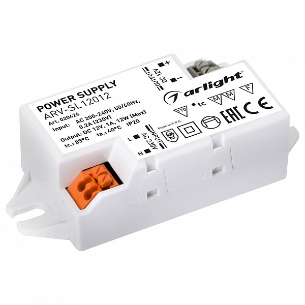 

Блок питания 12В 12Вт ARV-SL12012 (12V, 1A, 12W), 12В 12Вт ARV-SL12012 (12V, 1A, 12W)